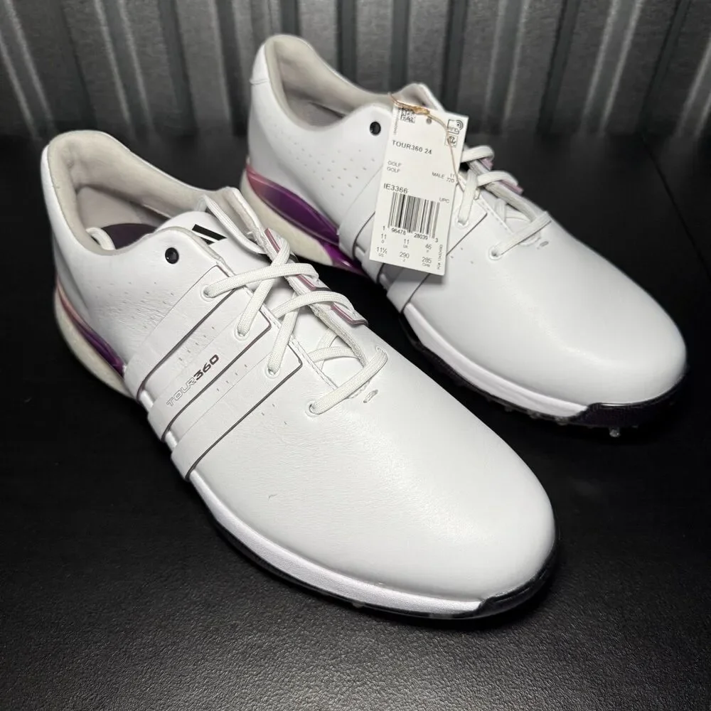 Adidas Tour 360 24 Boost Golf Shoes Cloud White Shadow IE3366 Men's Size 11.5